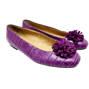 Talbots | Women's Eggplant Purple Leather Flats With Puff (Size 9M)